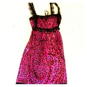 Pink leopard cocktail dress